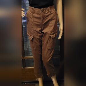 Democracy "Ab" Solution Roll Cuff Saddle Brown/Caramel Cargo Jeans- Size 8